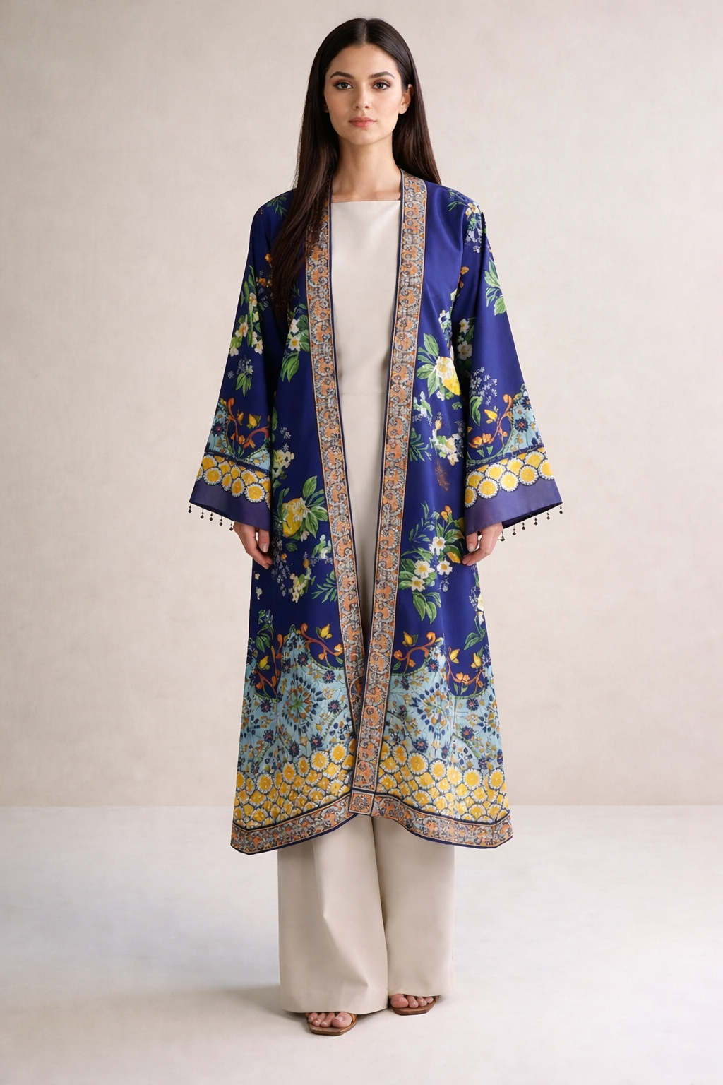 3 piece Navy blue floral