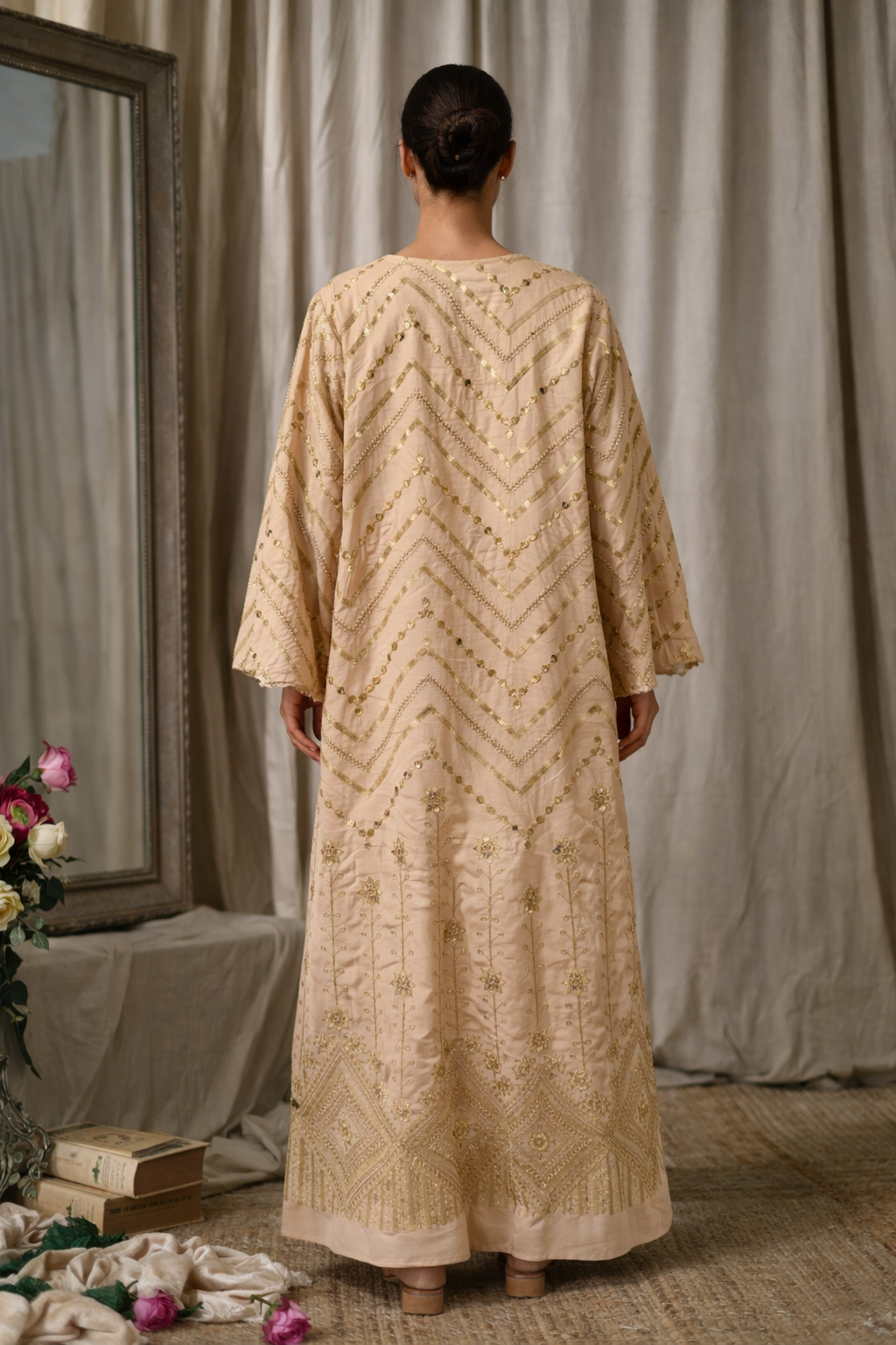 Golden Embroidered Kaftan