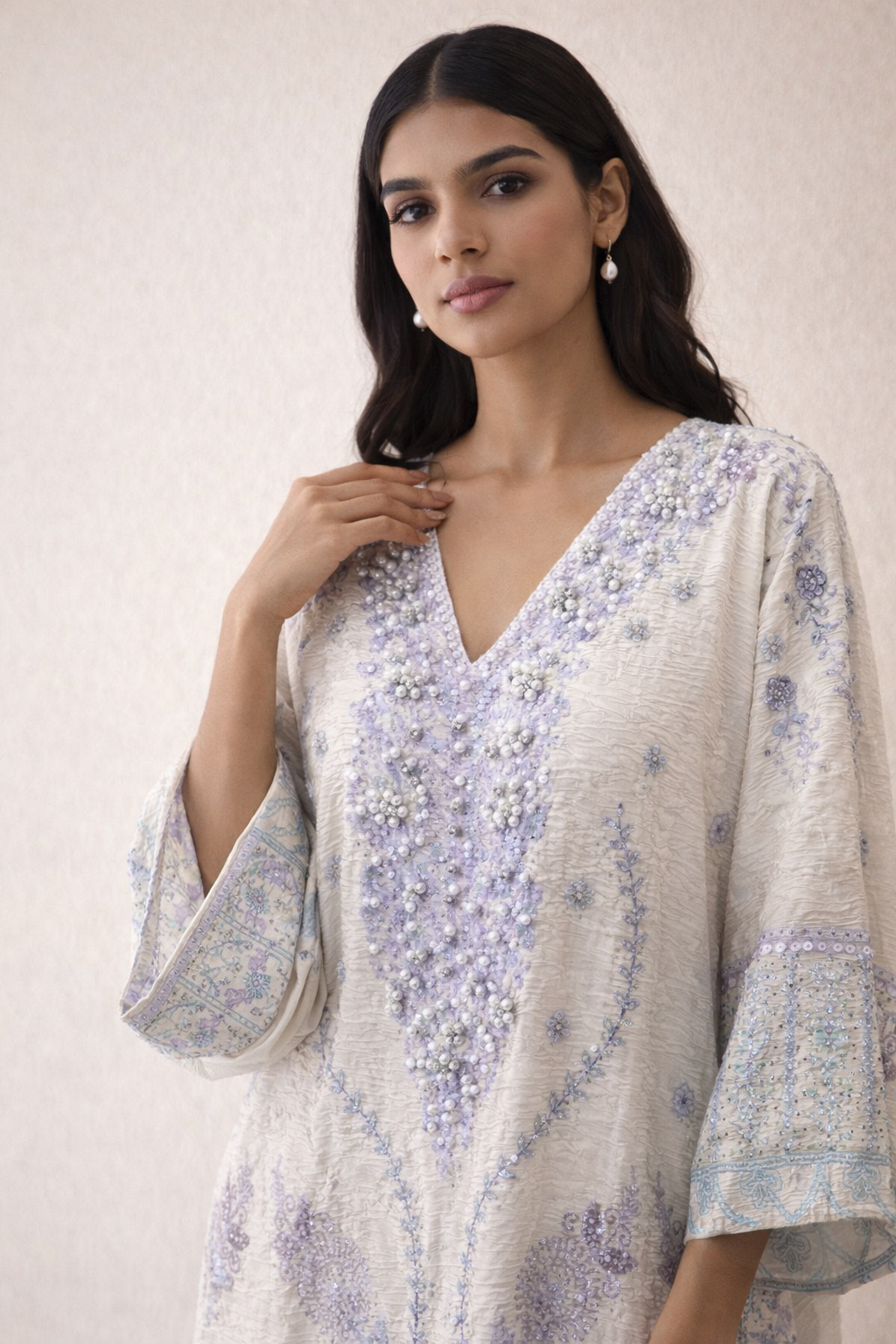 Azure Pearl Beaded - Kaftan