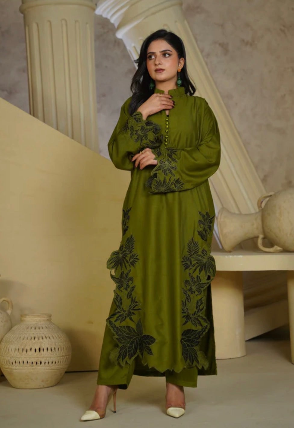 Green cutwork 2 piece